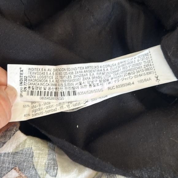 Zara 8054/528/505 Zara Cutouts Tropical Print Linen Mini Dress sz S - Picture 12 of 13